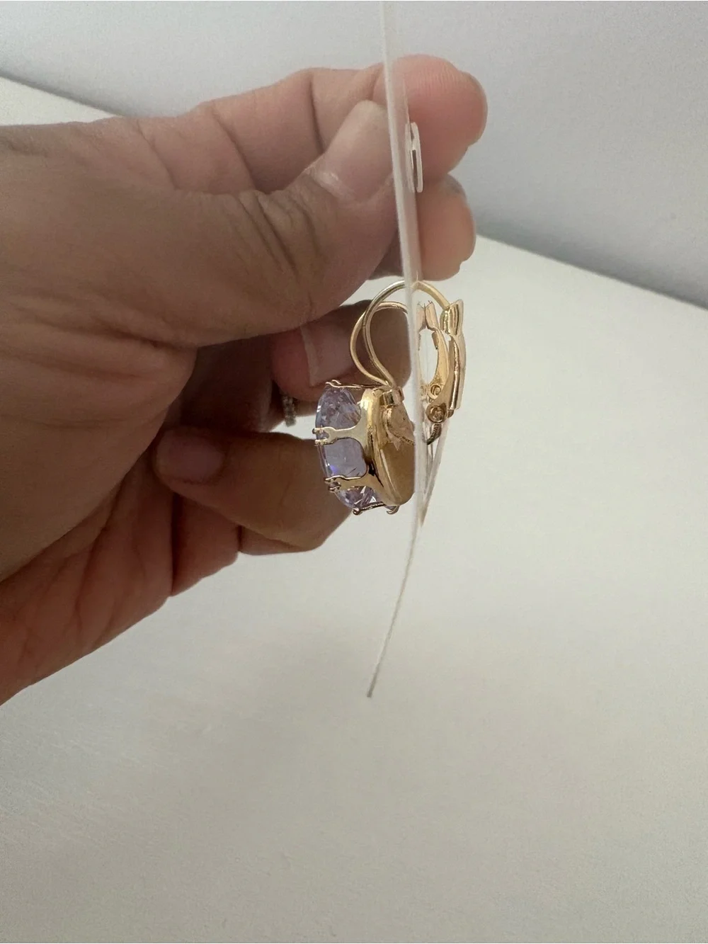 Delicate Crystal Drop Earrings - Gold Tone